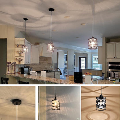 Ember Pendant Light Set of 3 | Black Seeded Glass Kitchen Island