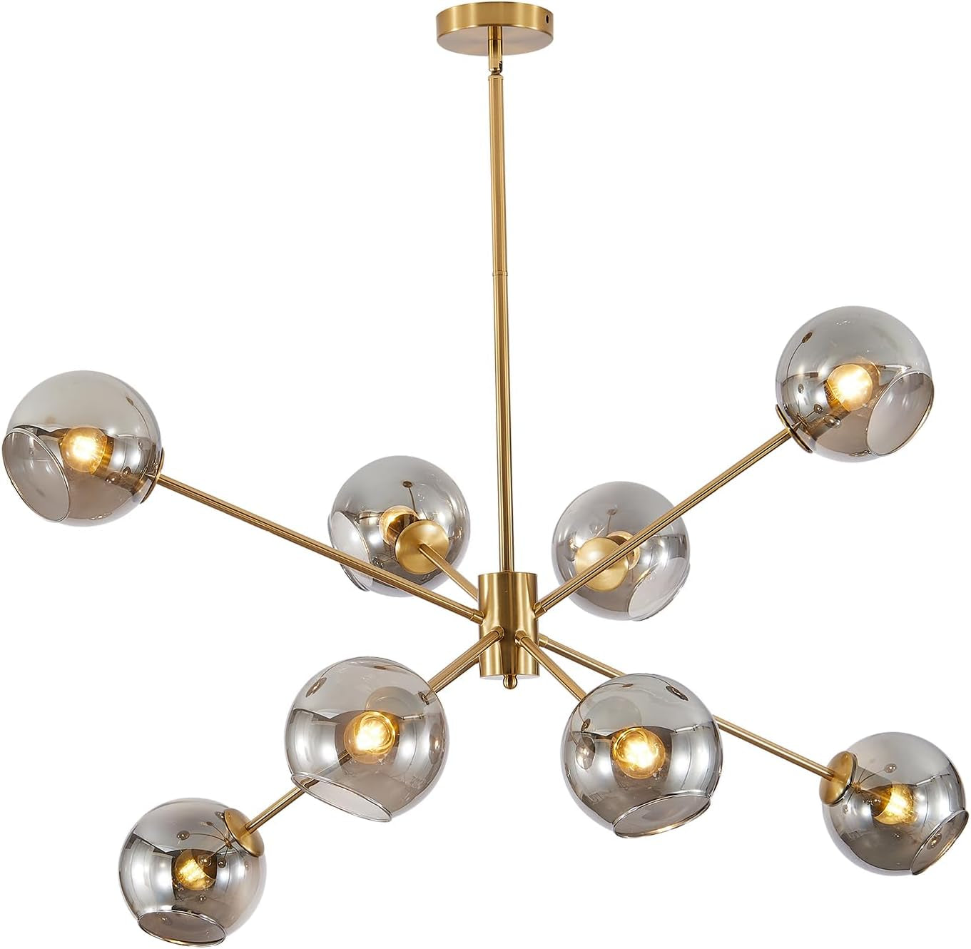 Nova Sputnik Globe Chandelier | Gold & Smoked Glass 8-Light