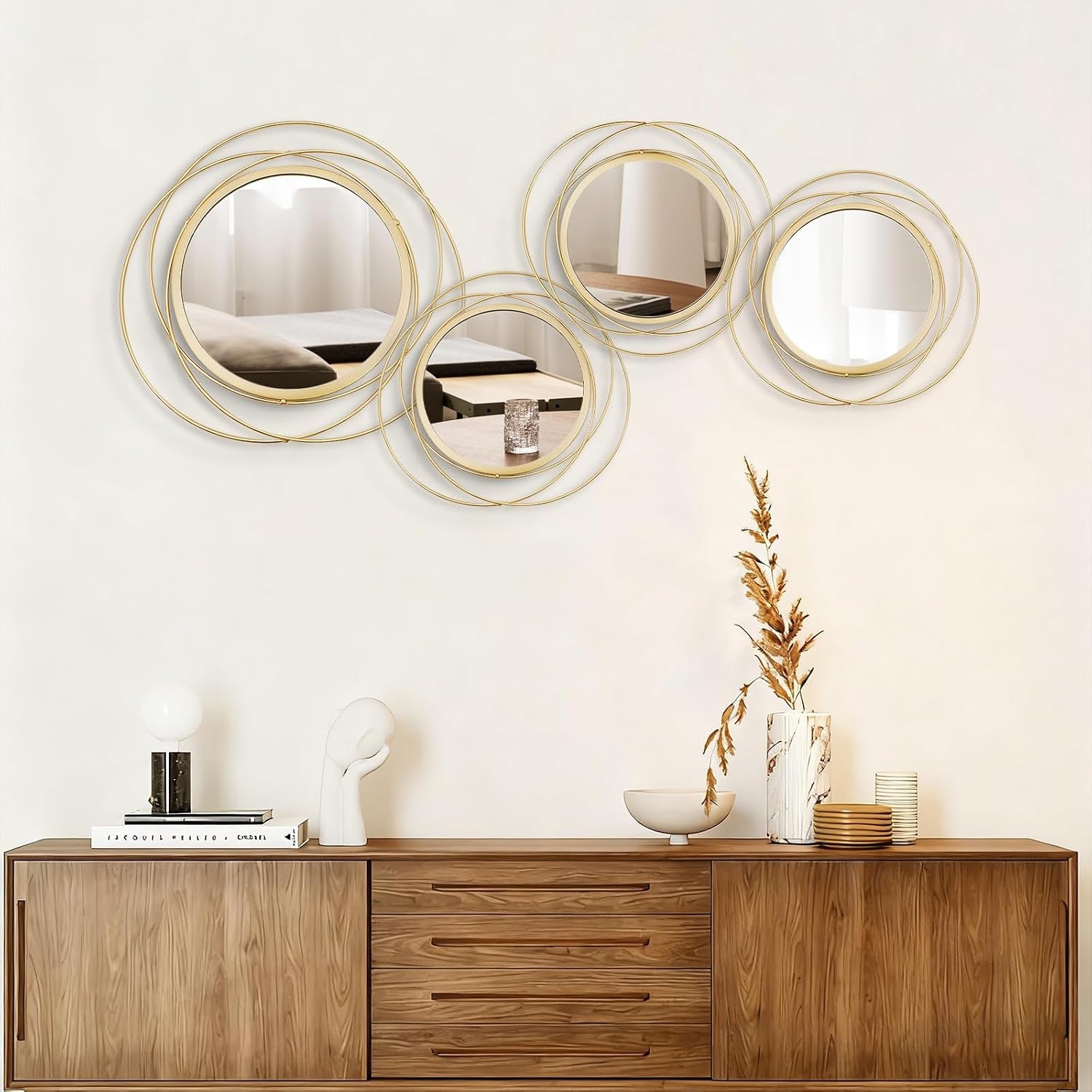 Bloom Mirror Set of Four, Gold