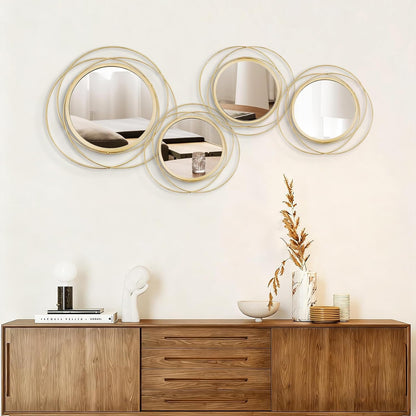 Bloom Mirror Set of Four, Gold