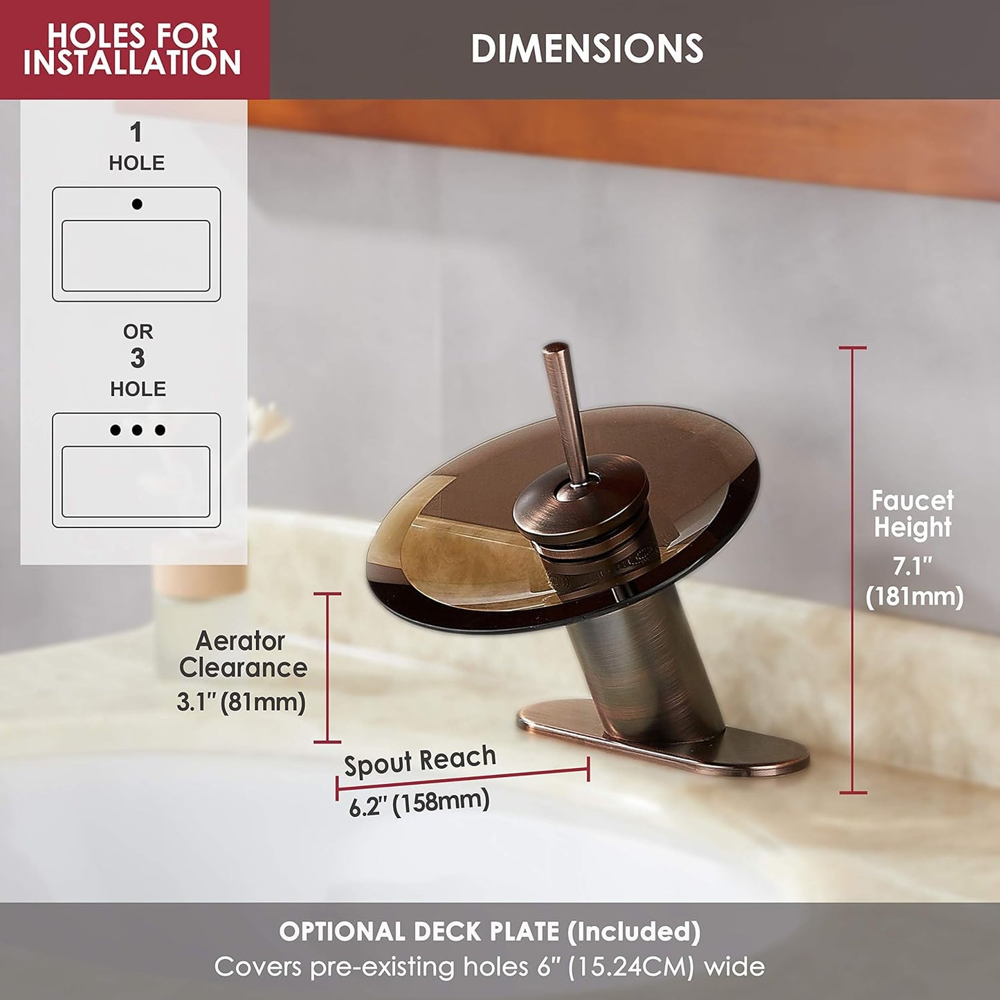 Cascade Waterfall Faucet, Bronze