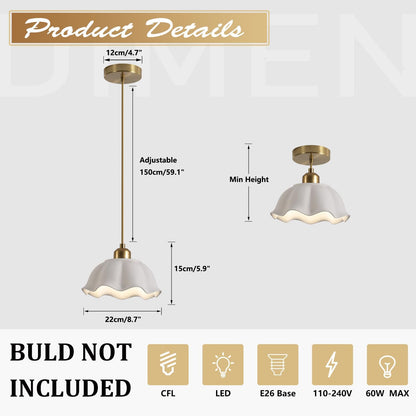 Creamery Milk Glass Pendant Pair | Gold Mid-Century Hanging Light