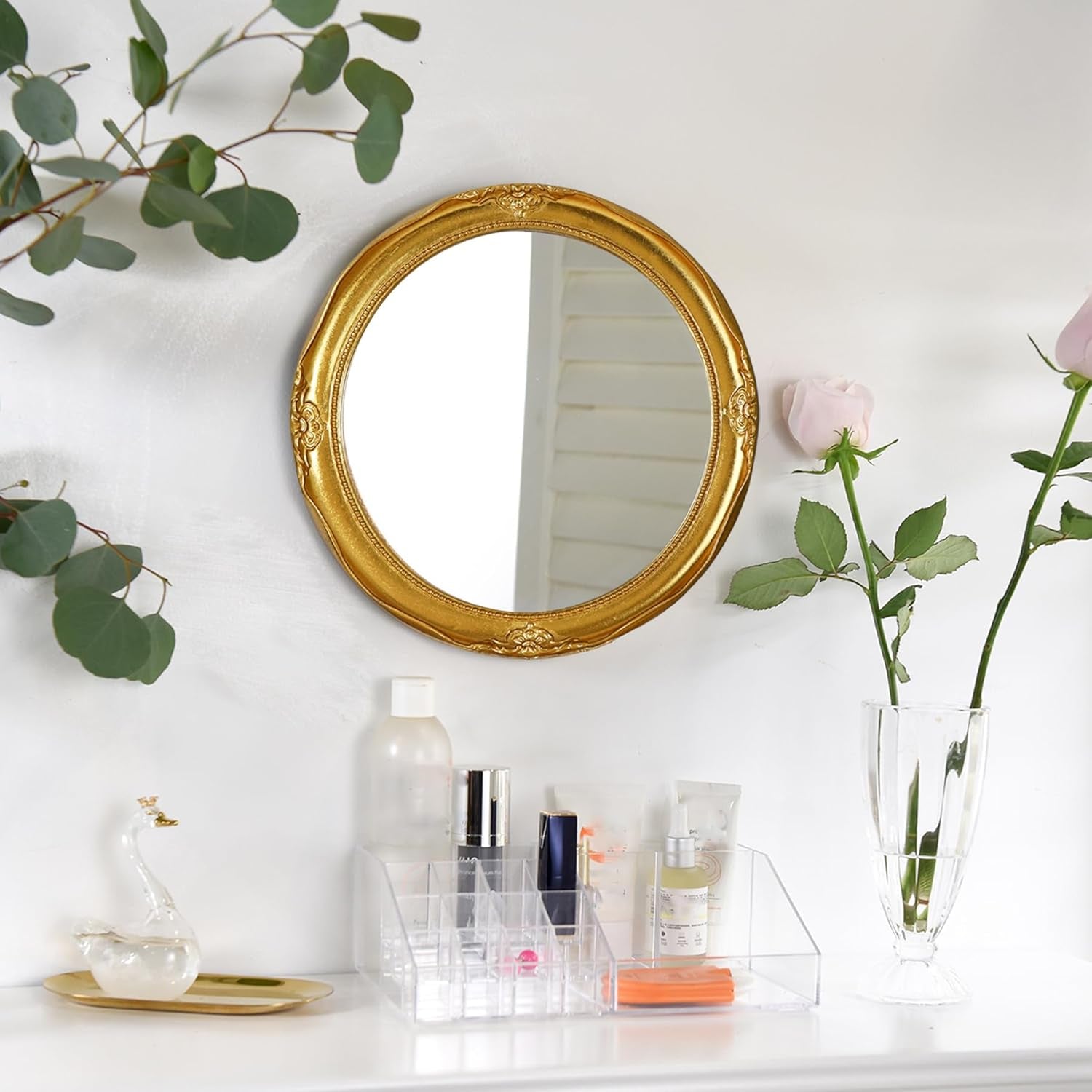 Ardley round Wall Mirror, Gold