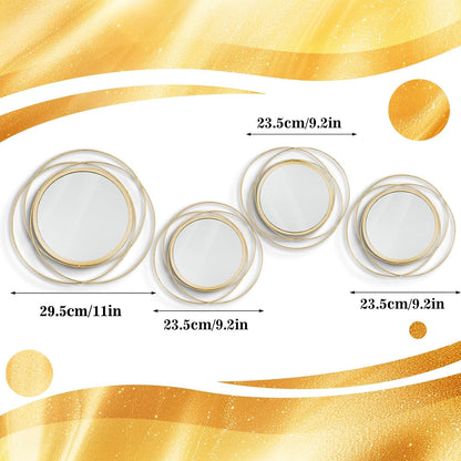 Bloom Mirror Set of Four, Gold
