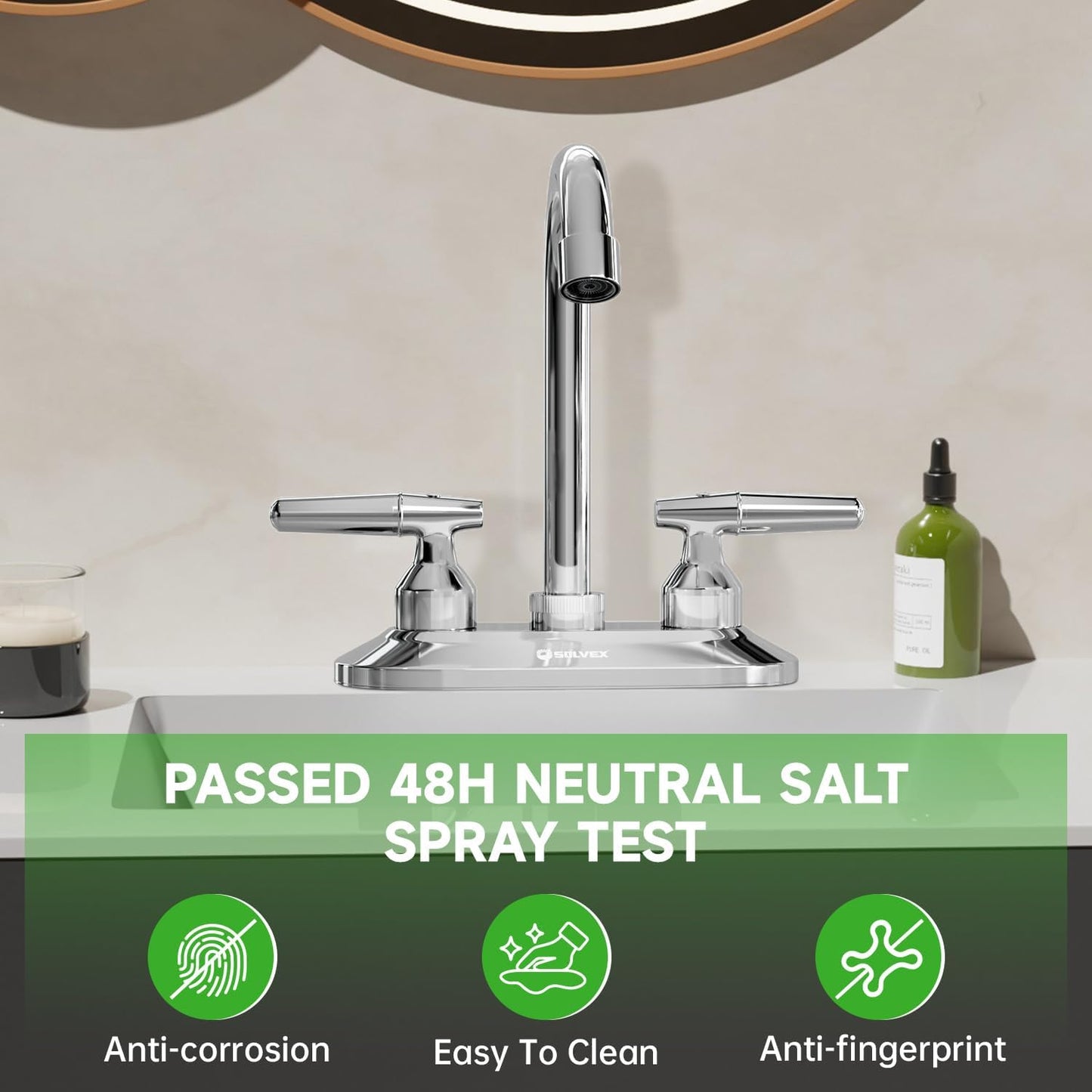 Linden Centerset Basin Faucet, Chrome