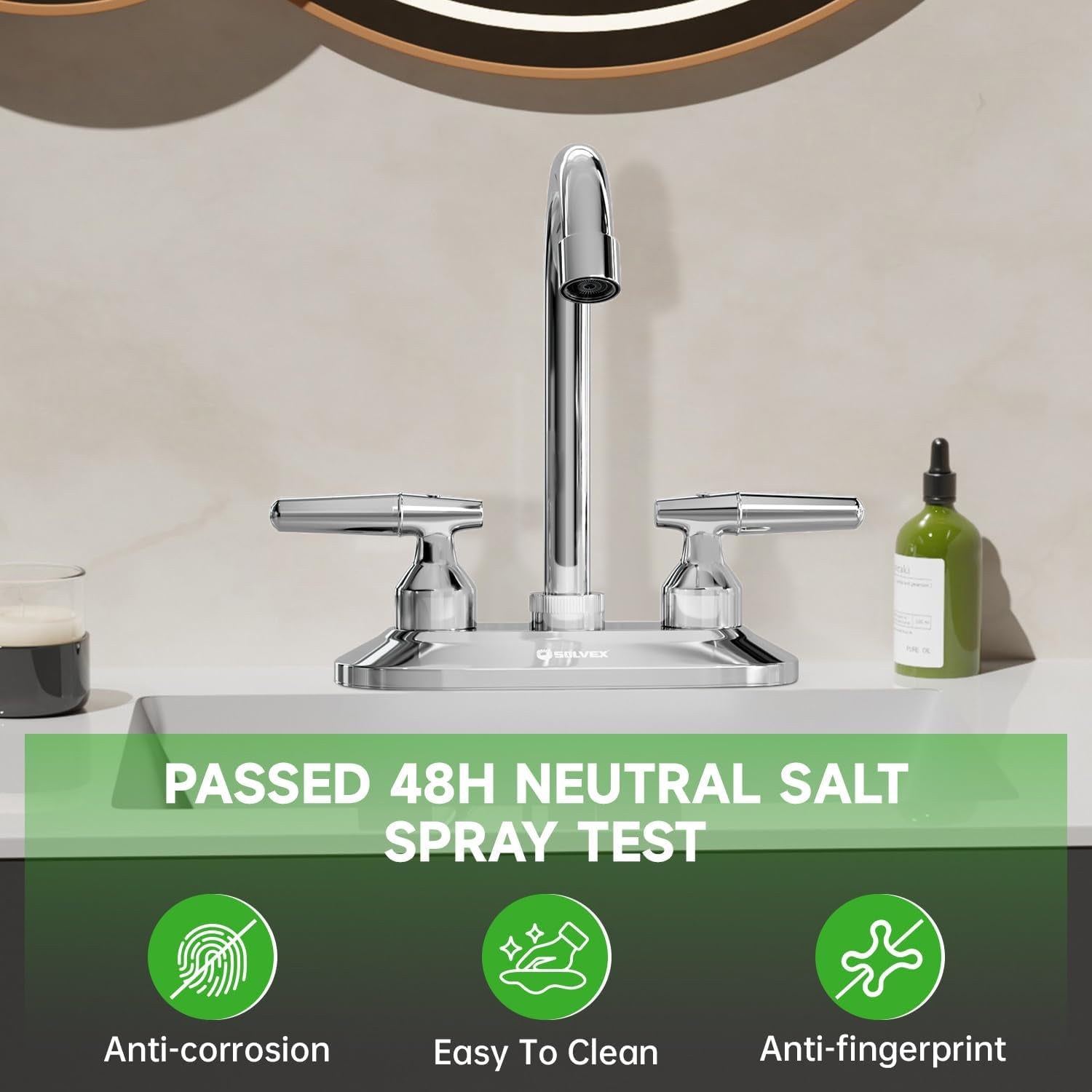 Linden Centerset Basin Faucet, Chrome