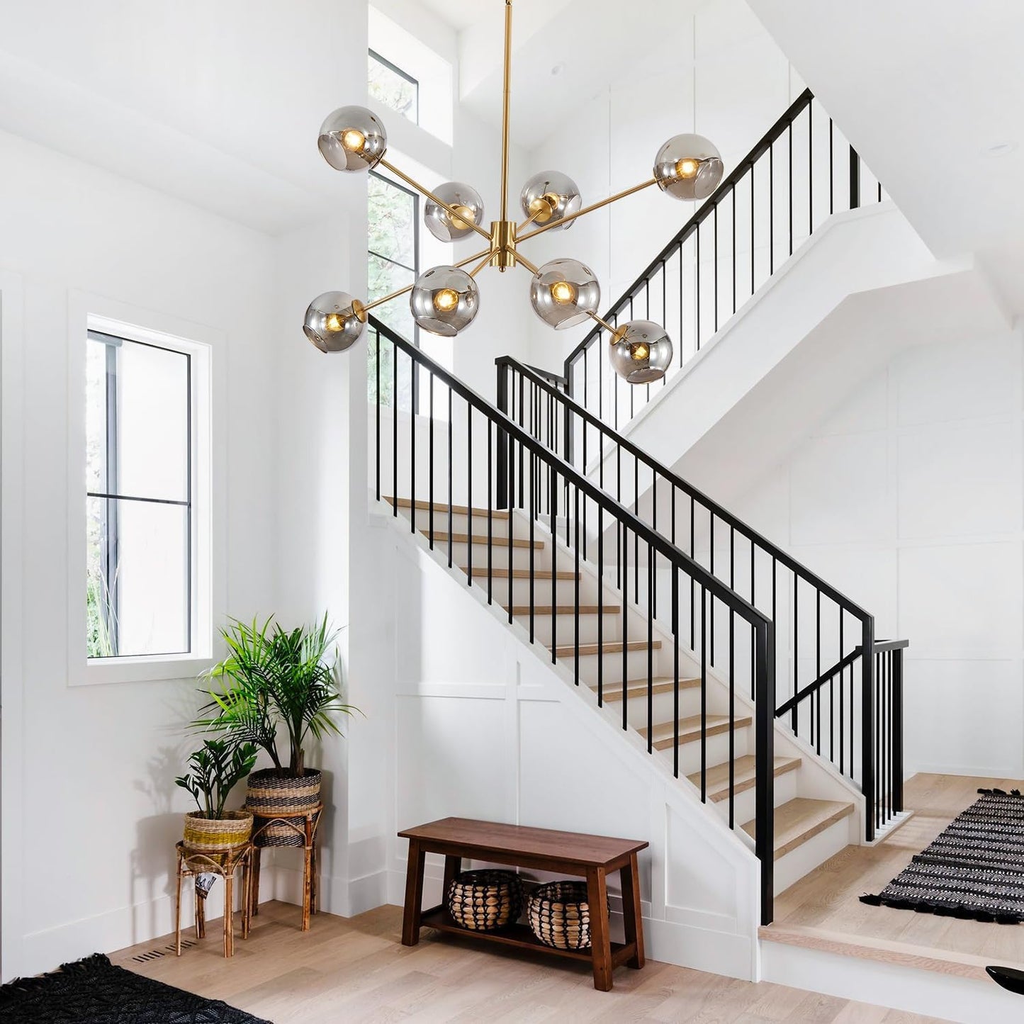 Nova Sputnik Globe Chandelier | Gold & Smoked Glass 8-Light