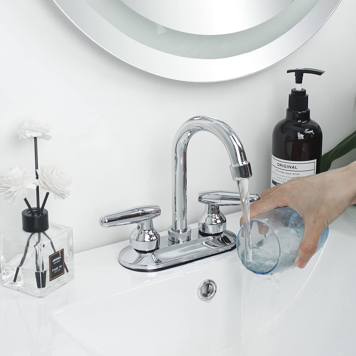 Linden Centerset Basin Faucet, Chrome