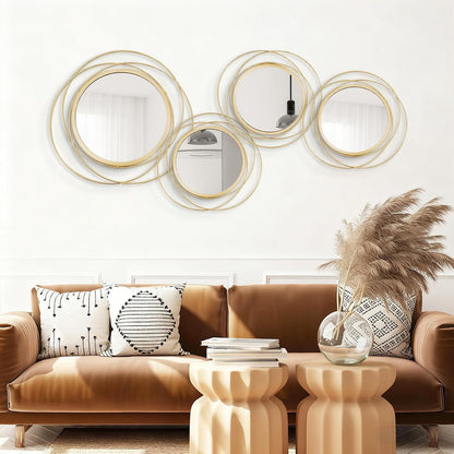 Bloom Mirror Set of Four, Gold