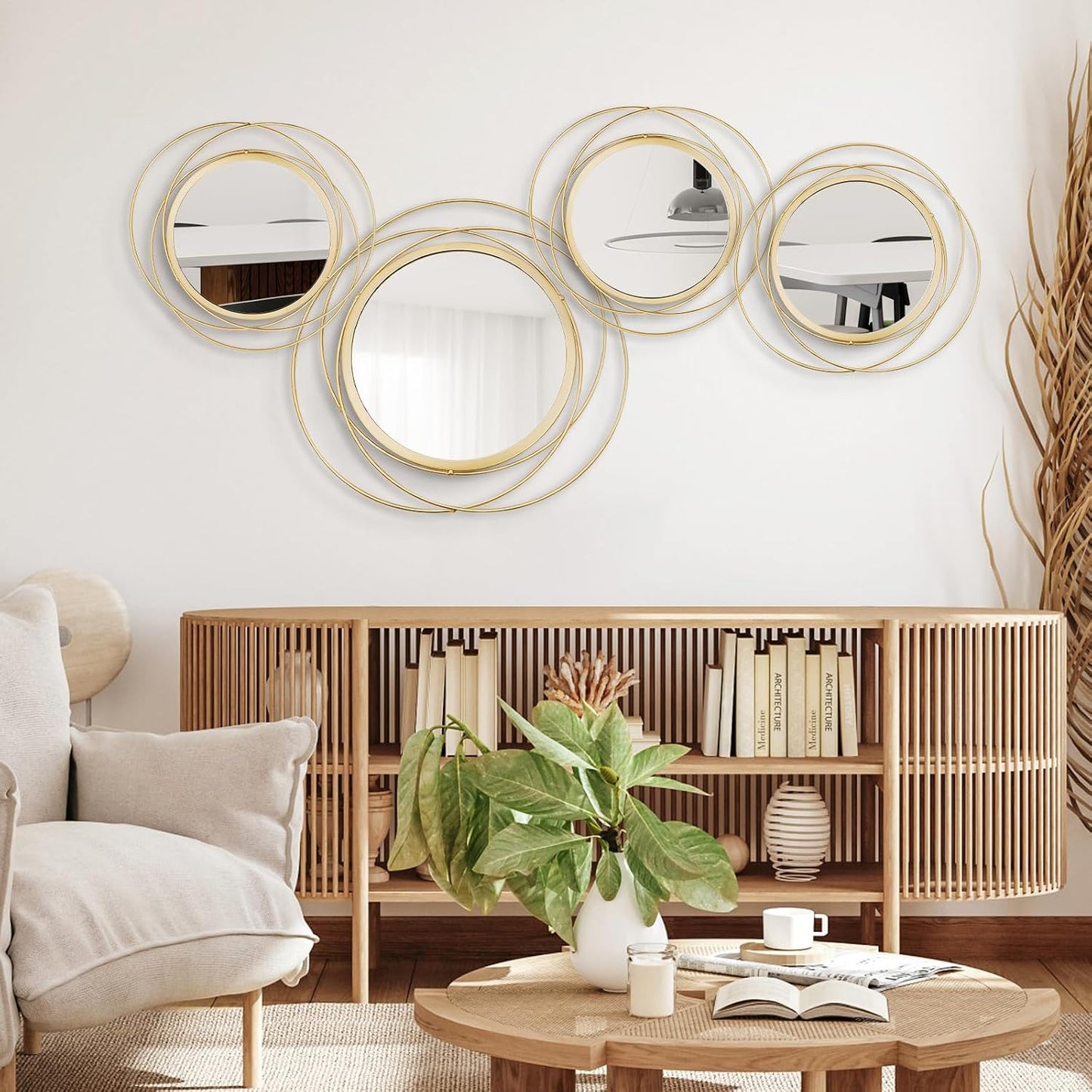 Bloom Mirror Set of Four, Gold