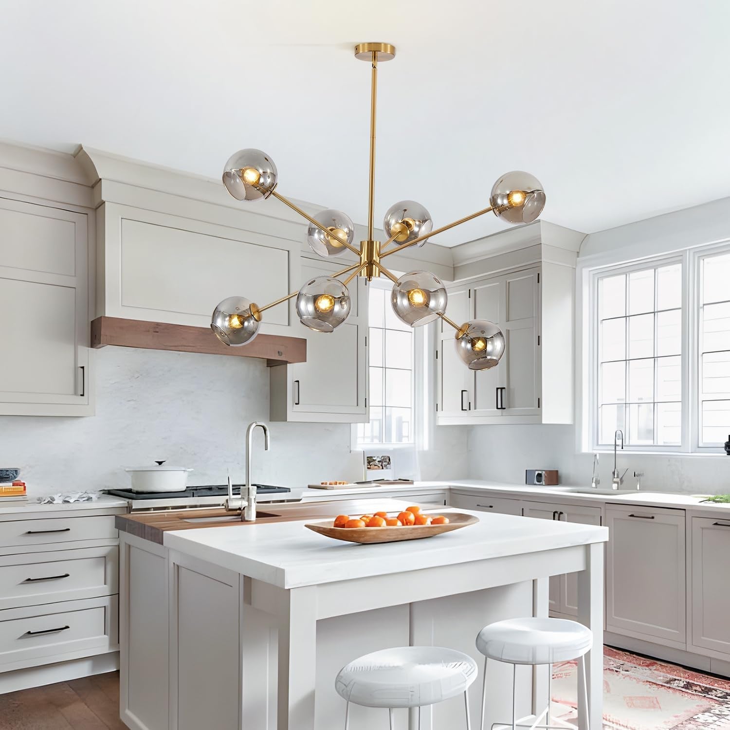 Nova Sputnik Globe Chandelier | Gold & Smoked Glass 8-Light