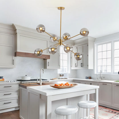 Nova Sputnik Globe Chandelier | Gold & Smoked Glass 8-Light